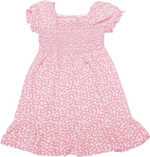 Agnes Orinda Plus Size Dress for Women Ruffle Short Sleeve Flared Flowy Smock Floral Print Dresses