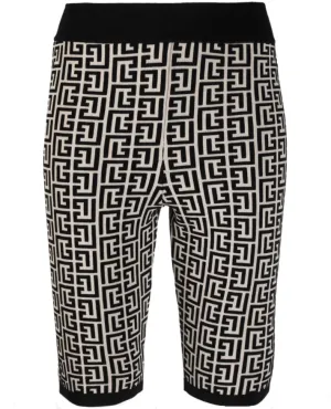 Balmain monogram-jacquard cycling shorts