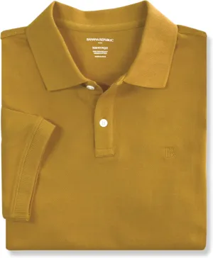 Banana Republic Mens Slim Fit Pique Mesh Organic Cotton Monogram Polo Shirt