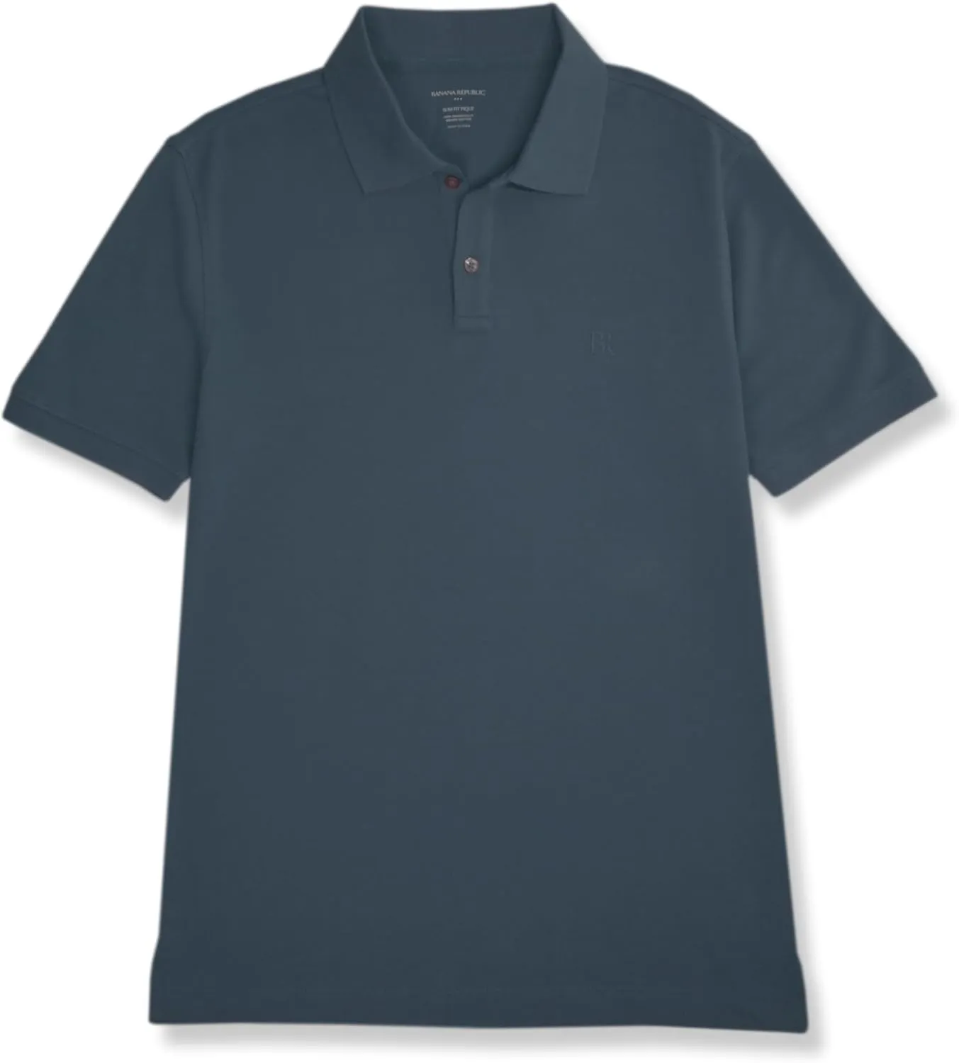 Banana Republic Mens Slim Fit Pique Mesh Organic Cotton Monogram Polo Shirt
