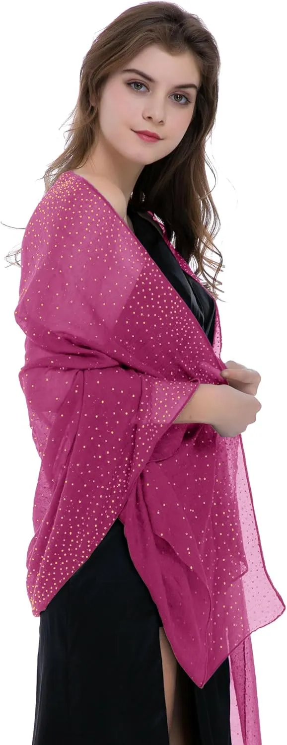 BANETTETA Starry Night Shawls and Wraps for Evening Dresses, Shiny Scarf for Womens Formal Wear