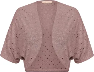 Belle Poque Women's Open Front Bolero Shrug Batwing Short Sleeve Cropped Cardigan Lightweight