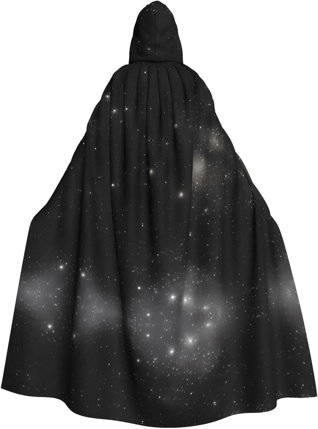Black And White Galaxy Hooded Cloak  Printed Cloak Cape  Long Cloak For Halloween, Costume Parties, And Cosplays