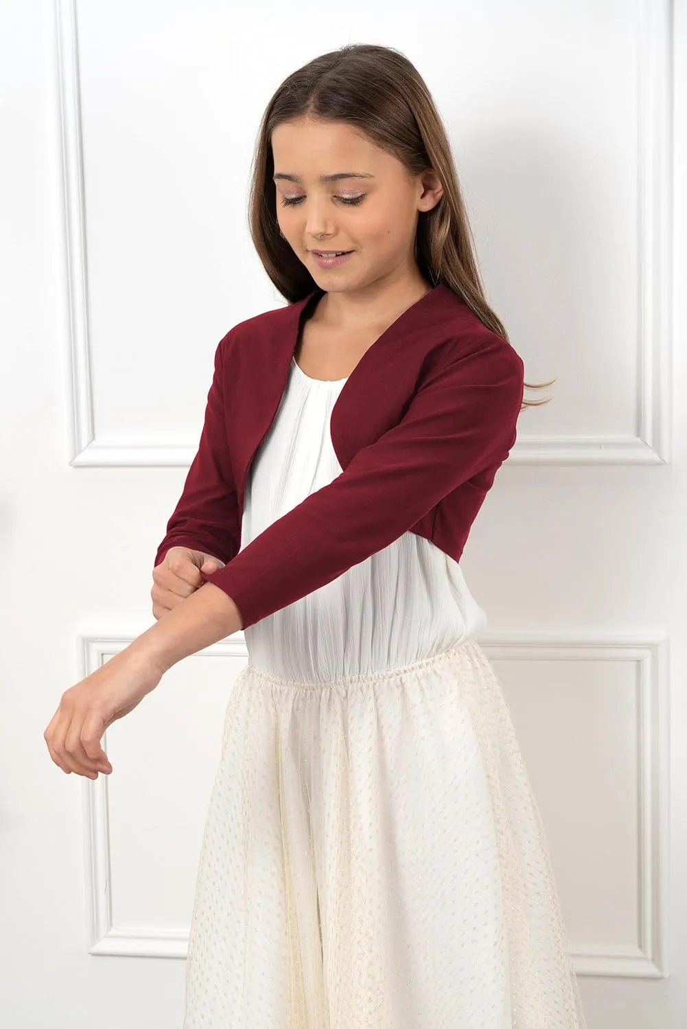 BOLEROSE Girls 3/4 Sleeve Childrens Kids Bolero