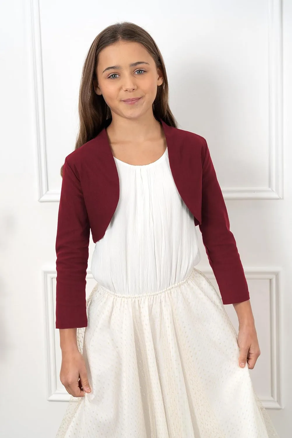 BOLEROSE Girls 3/4 Sleeve Childrens Kids Bolero