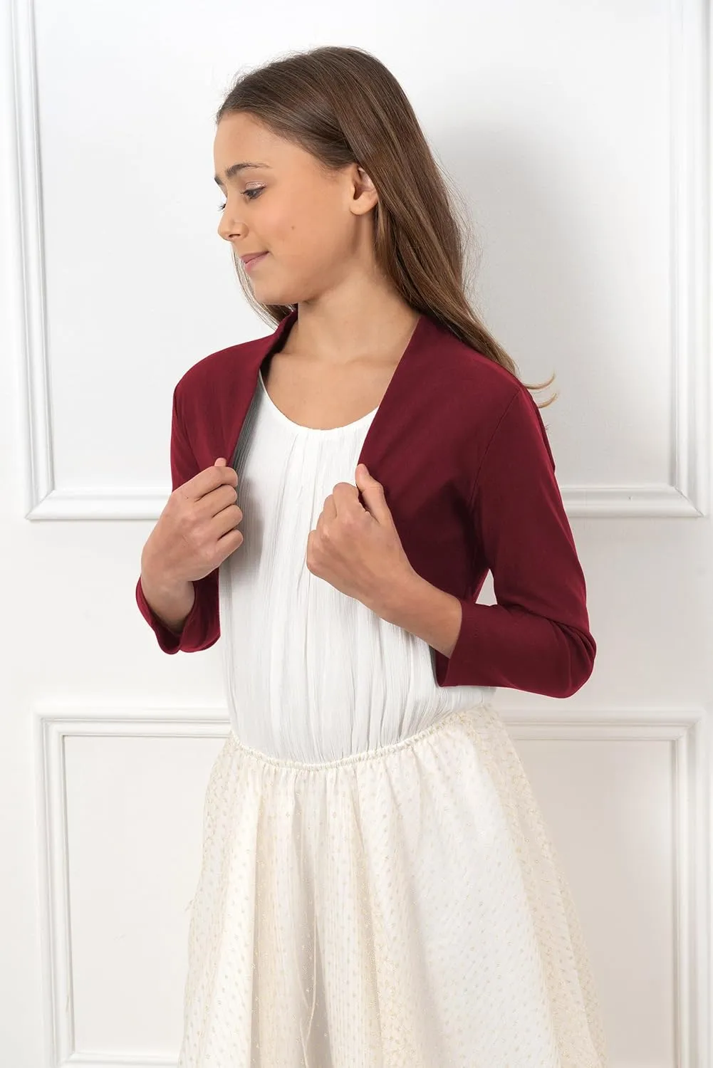 BOLEROSE Girls 3/4 Sleeve Childrens Kids Bolero