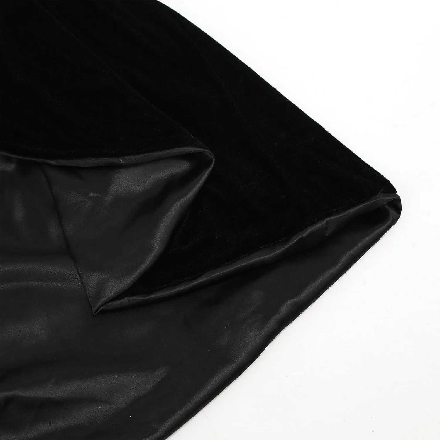 CAMDOM Halloween Wizard Velvet Hooded Robe, Deluxe Full Length Renaissance Cape Cloak with Double Layer