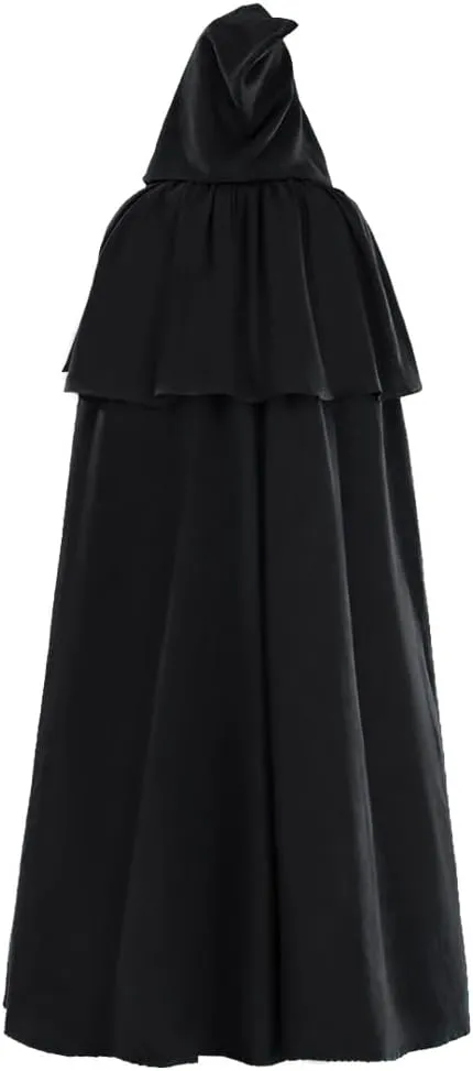 CAMDOM Medieval Hooded Cloak Full Length Halloween Elf Knight Cosplay Costume Cape