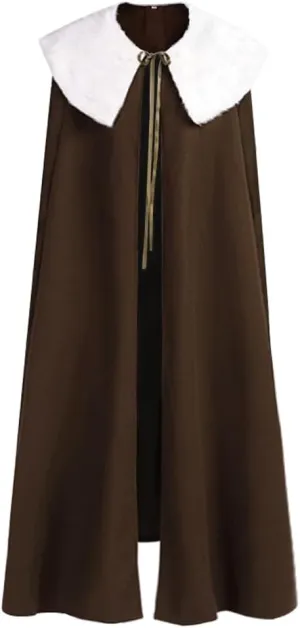 CAMDOM Medieval Woolen Cloak Wizard Knight Halloween Cosplay Costume Robe