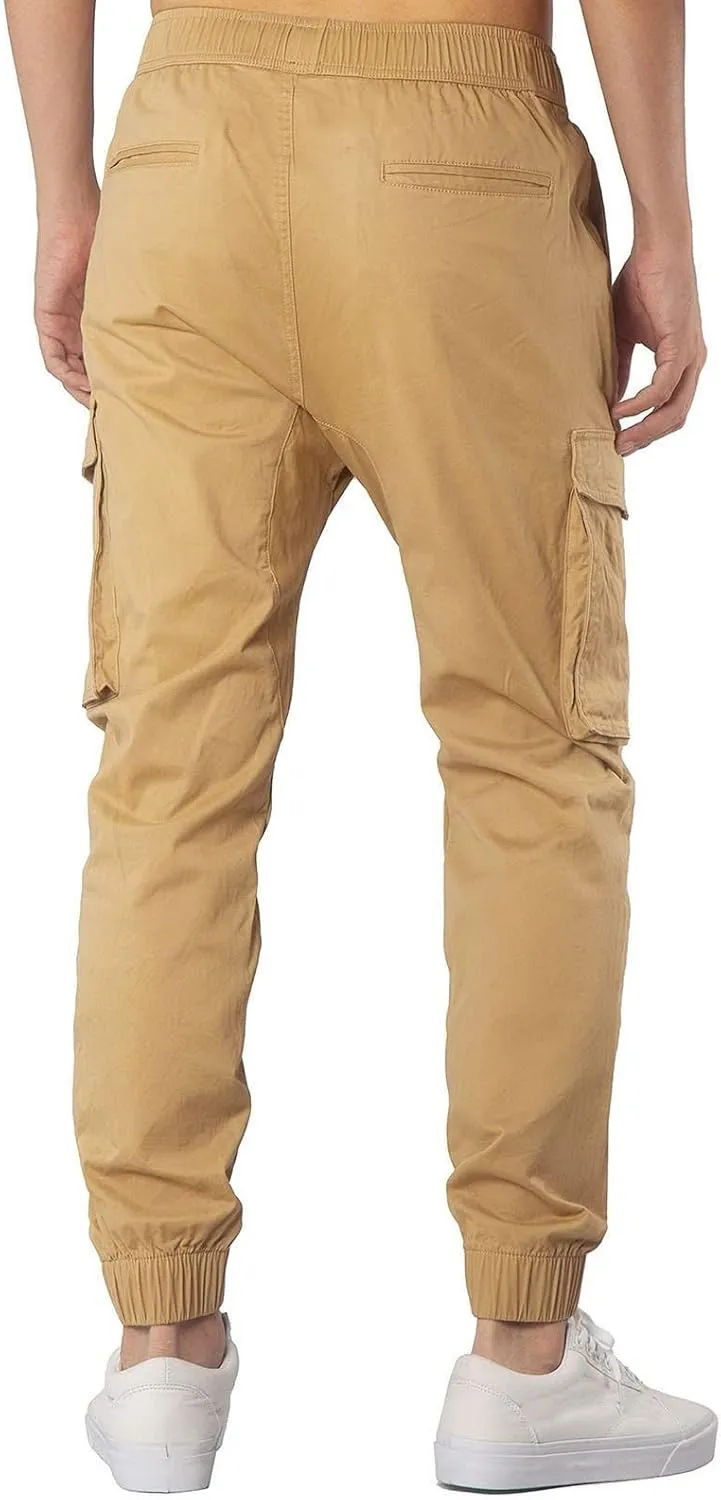 Cargo Pants for Men Big and Tall, Sports Outdoor Trousers Mens Sweatpants with Zipper Fly Tapered Gym Running Workout