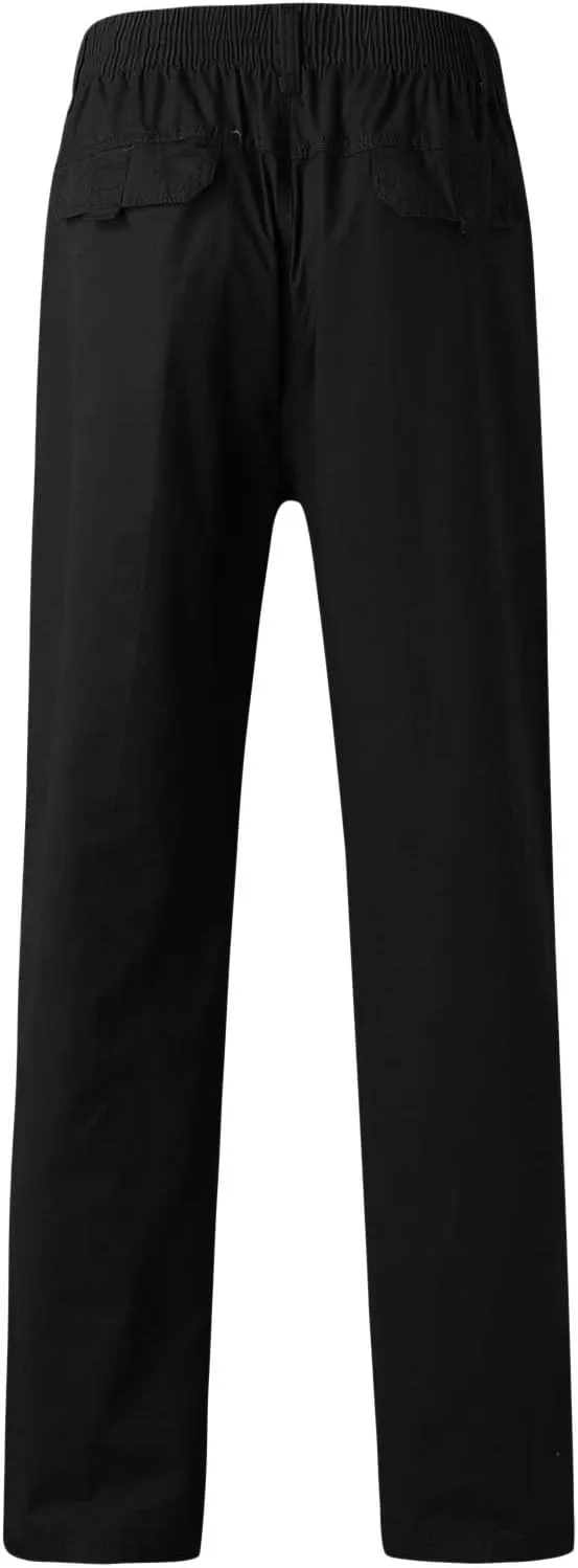 Cargo Pants for Men Big and Tall, Sweatpants with Pockets Drawstring Athletic Pants Joggers Running Sports Sweatpants