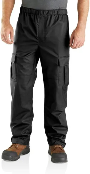 Carhartt Men's Relaxed Fit Midweight Rain Pant, Black, Medium
