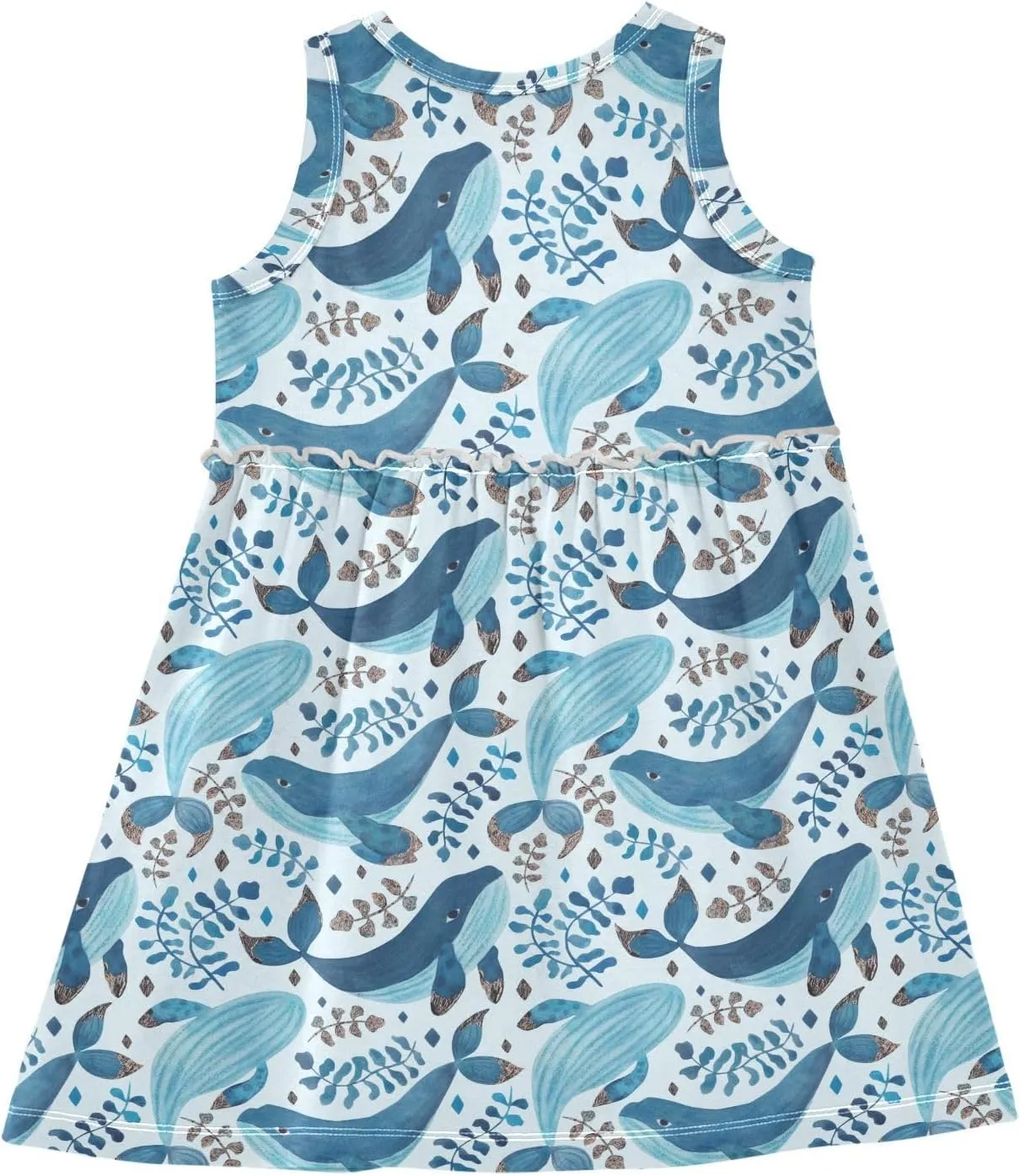CaTaKu Girls' Sleeveless Dresses Toddler Girls Cute Print Summer Dresses for Girls Cotton Clothes School Outfits 2-8Y