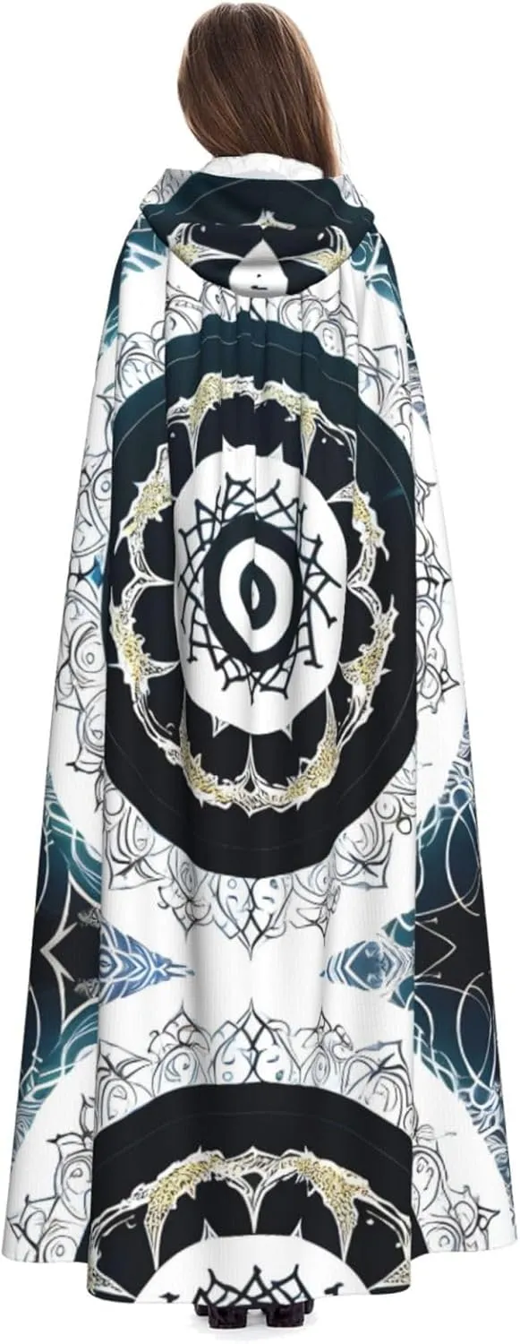 Devil Satan Hooded Cloak  Printed Cloak Cape  Long Cloak For Halloween, Costume Parties, And Cosplays