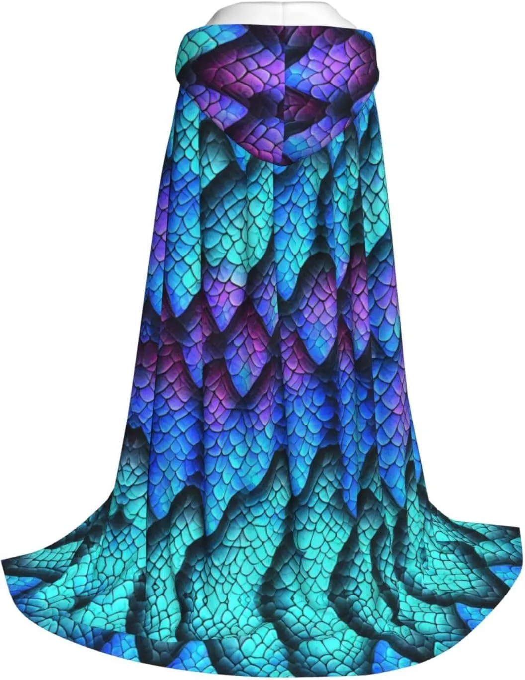 Dragon Green Scales Halloween Cape For Teenagers, Hooded Cloak Long Cape Costume Cloak For Party Or Cosplay