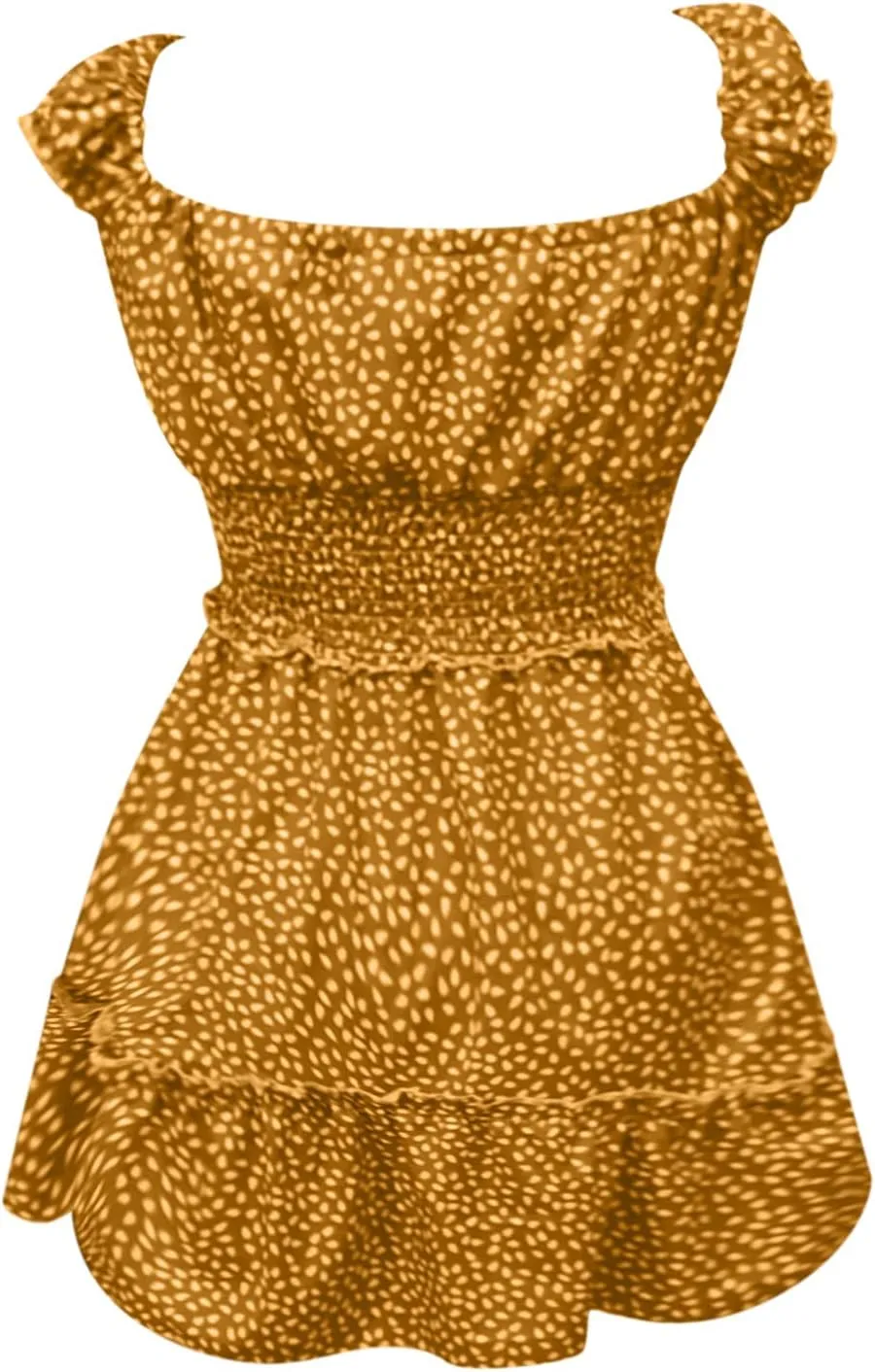 Dresses for Women trendy Pleated Sleeve Women's Sexy Summer Short Neckline Print Dress Mini Dress Ladies Sundress Beach