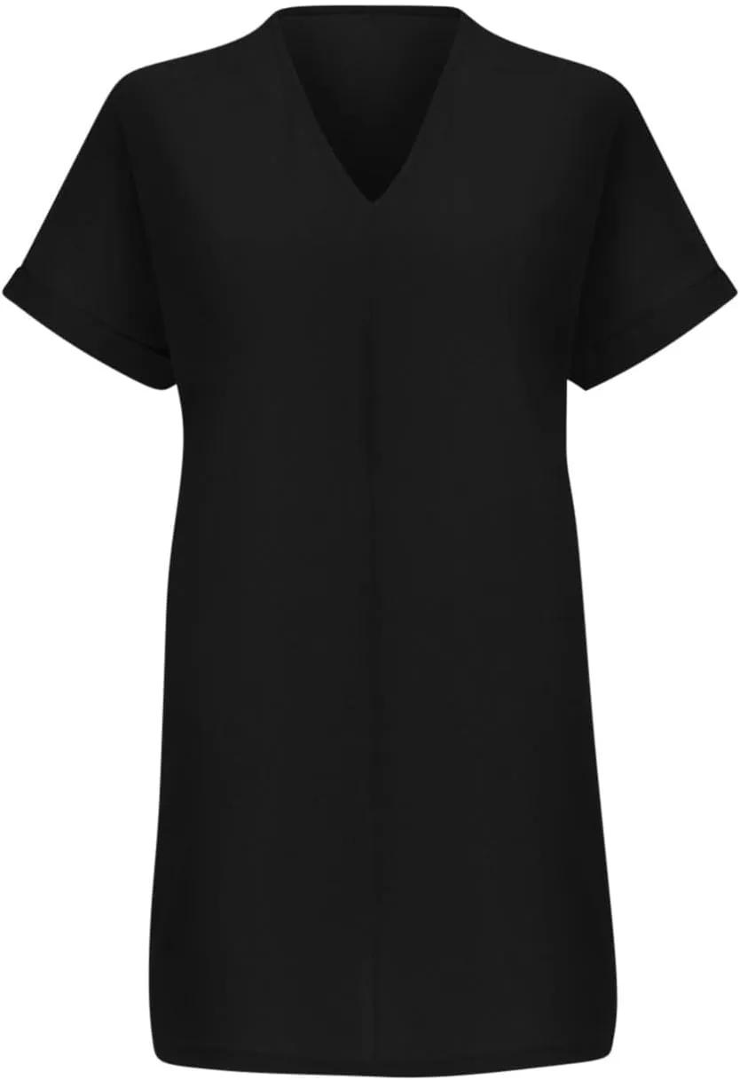 Dresses for Women V Neck Spring Summer Ruffle Short Sleeve Simple Mini Dress Casual Flowy Shift Graduation Dress with Pockets