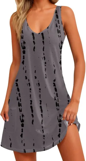 Dresses Women Casual Midi Dresses for Women Sleeveless Loose Casual Summer Dresses Women Elegant