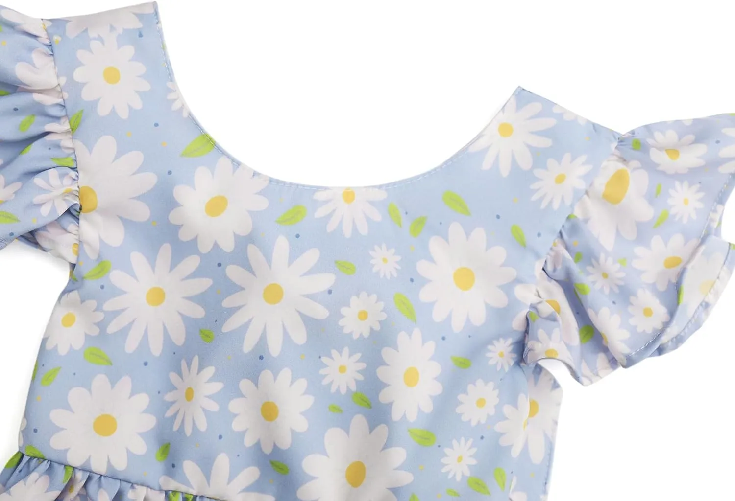 Dutebare Toddler Girls Swing Dress Linen Backless Tie Back Ruffle Hem Kid Casual Beach Dresses
