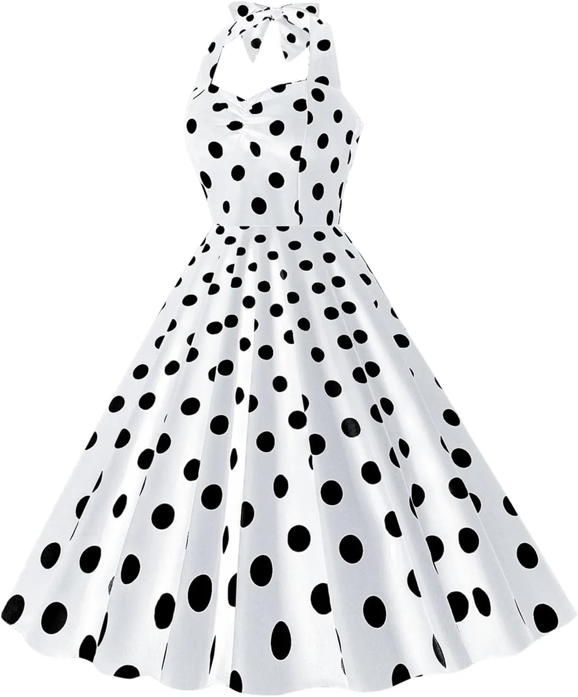 EFOFEI Women's Slim Fit Audrey Hepburn Dress Summer Vintage Sleeveless Dress Festival Party Halter Neck Dress