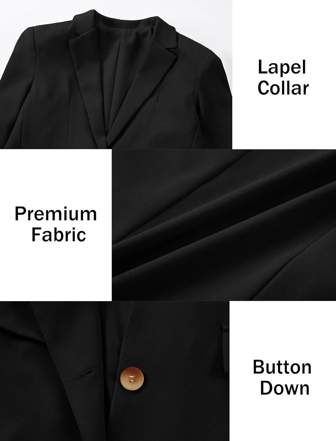 EXARUS Girls Blazer Jacket Long Sleeve Notched Collar/Lapel Collar with Inner Pocket Open Front Casual Kids Blazers Suit