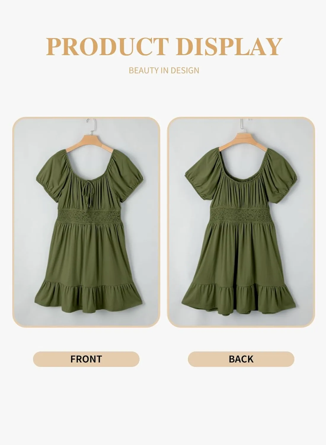 Eytino Women Plus Size Summer Dress Short Sleeve Sweetheart Neck Casual Mini Dresses
