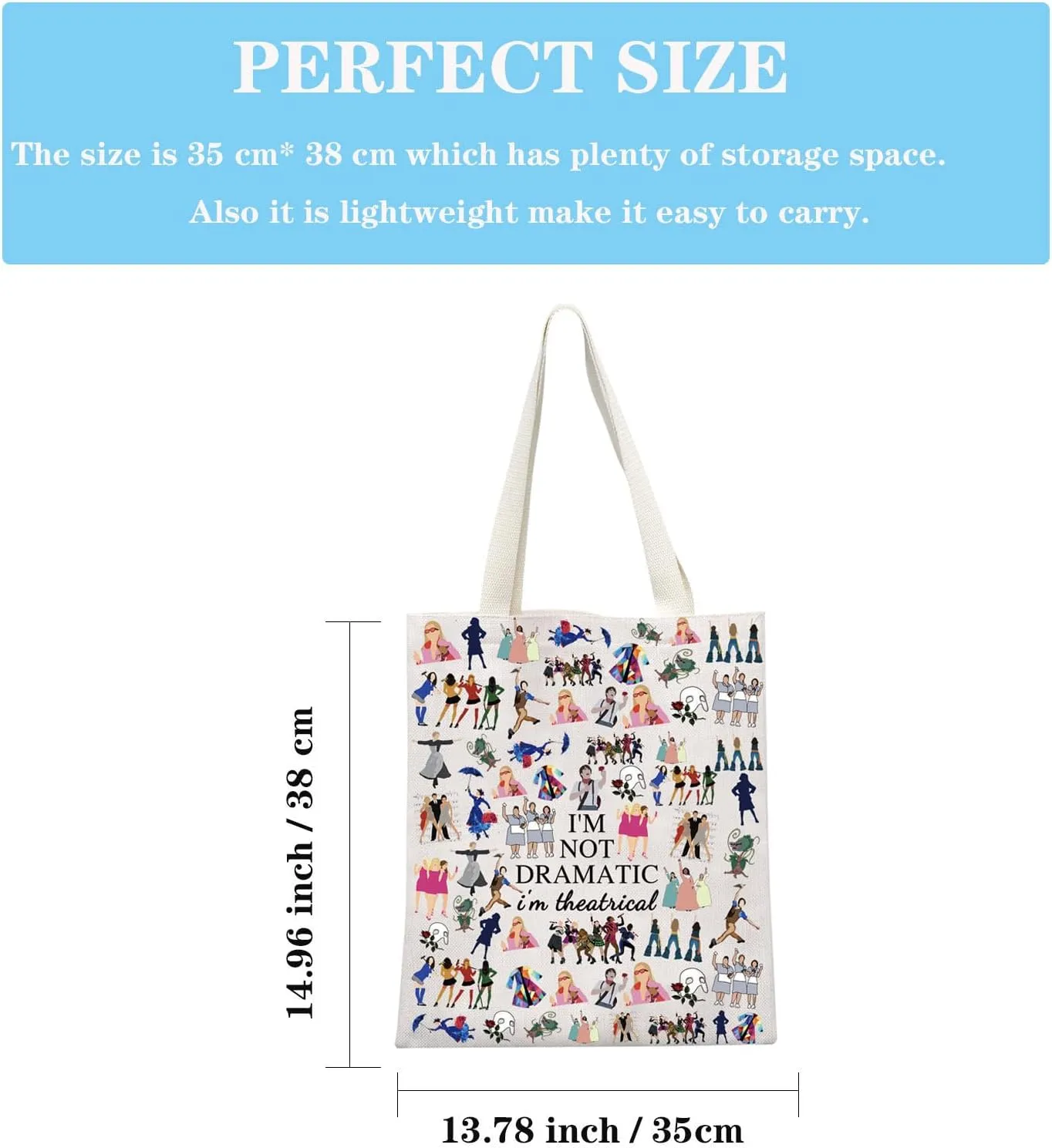 GJTIM Musical Gift Theatre Bag I'm Not Dramatic I'm Theatrical Musical Theatre Gift Zipper Pouch