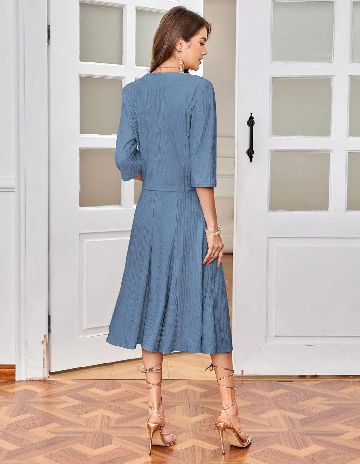 GRACE KARIN 2025 Mother of The Bride Dress with Jacket Women Stretchy Lace 2 Piece Wedding Guest Dresses