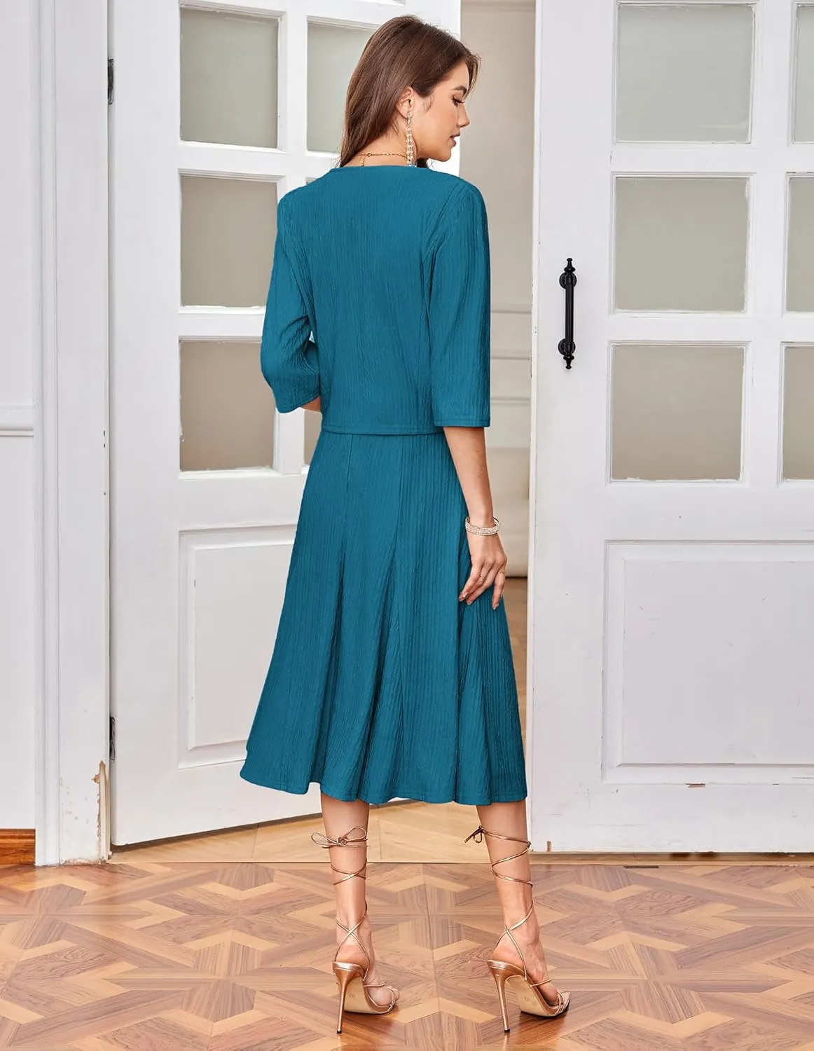 GRACE KARIN 2025 Mother of The Bride Dress with Jacket Women Stretchy Lace 2 Piece Wedding Guest Dresses