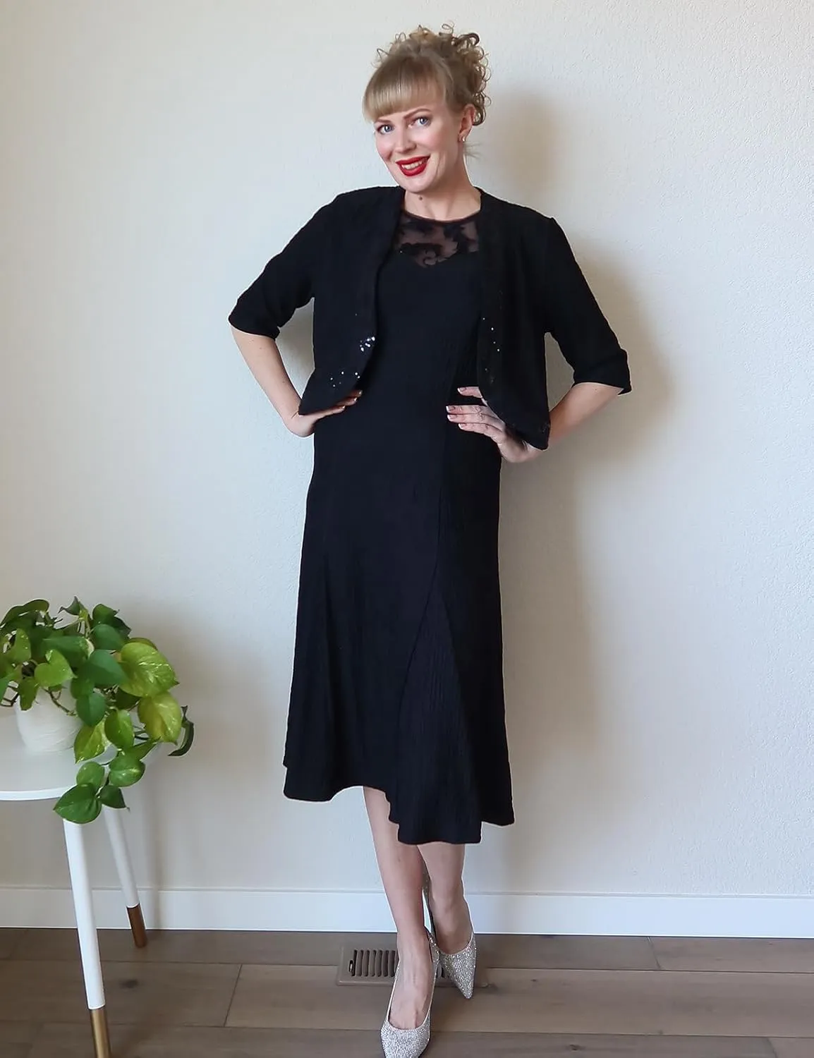 GRACE KARIN 2025 Mother of The Bride Dress with Jacket Women Stretchy Lace 2 Piece Wedding Guest Dresses
