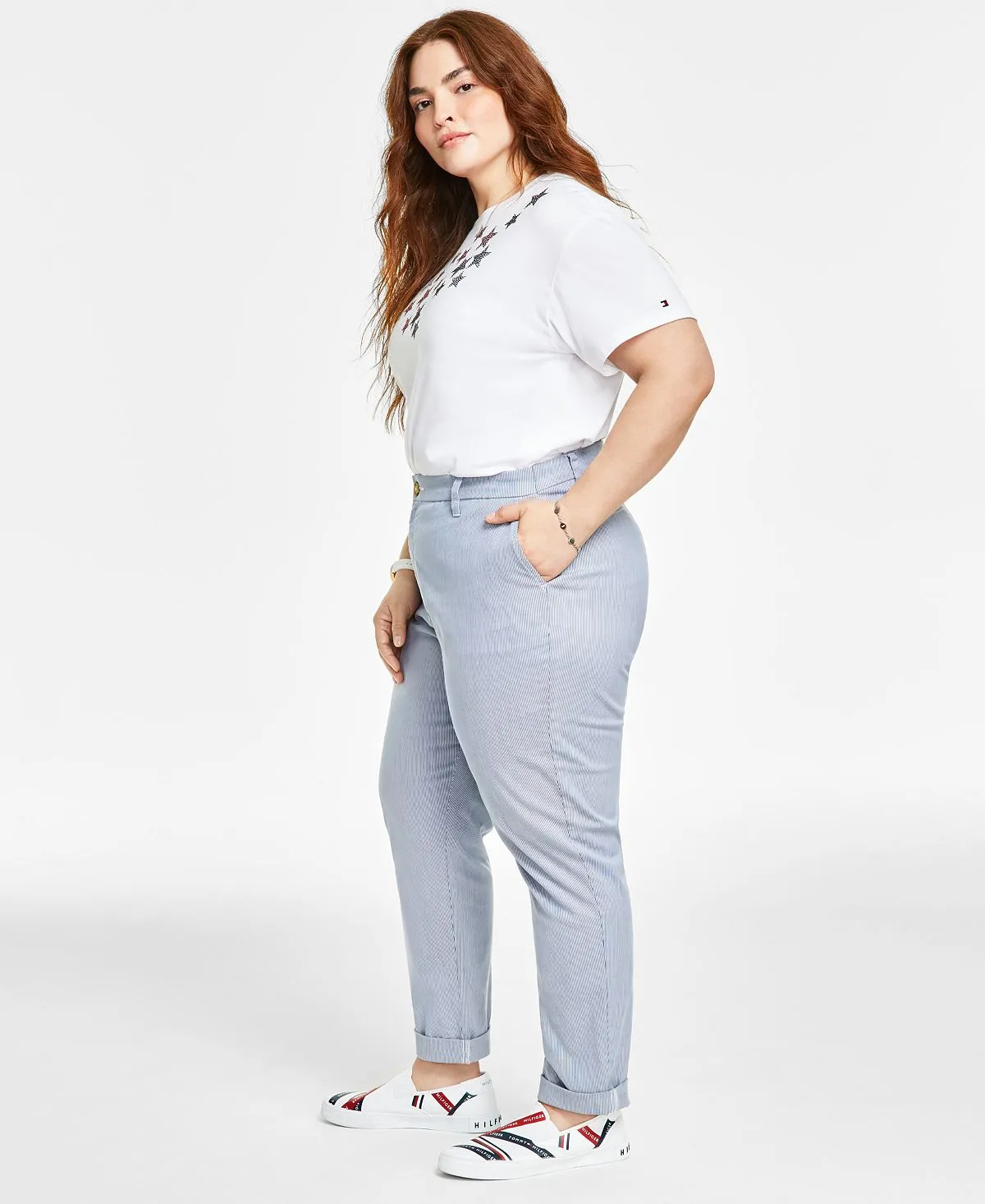 Hampton Plus Size Pinstripe Chinos Tommy Hilfiger
