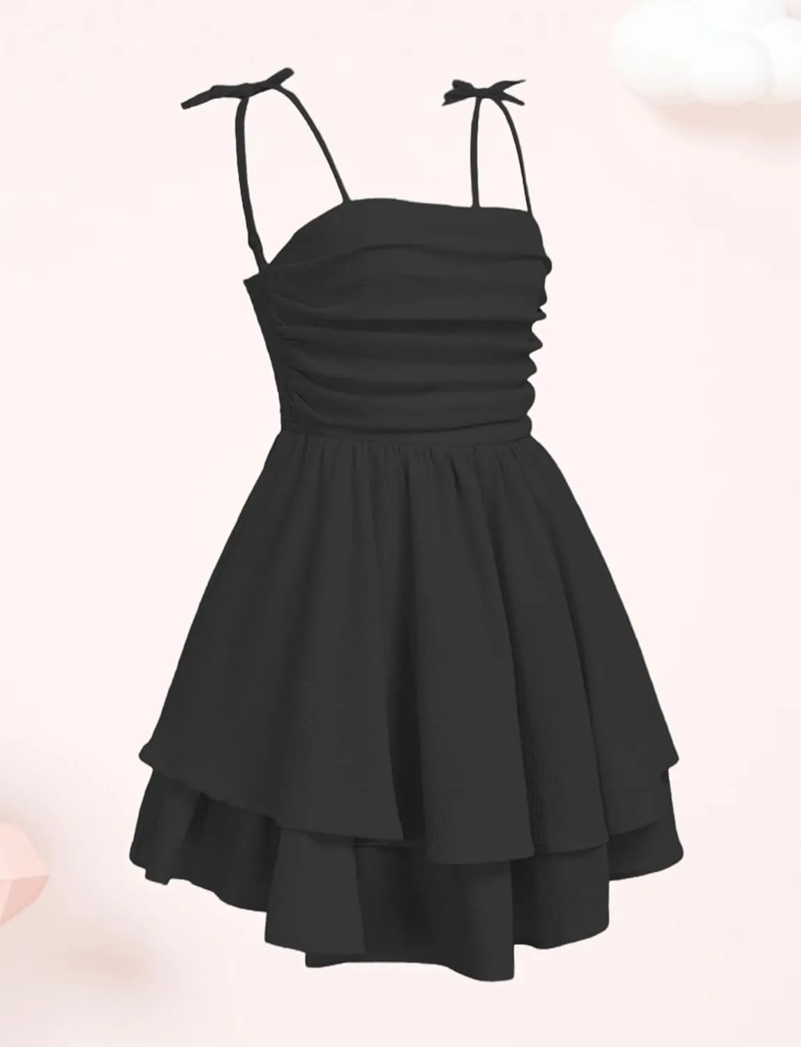 Happy Cherry Girls Dresses Summer Cute Clothes for Teens Casual Spaghetti Strap Swing Smocked A Line Beach Sundress 8-12Y
