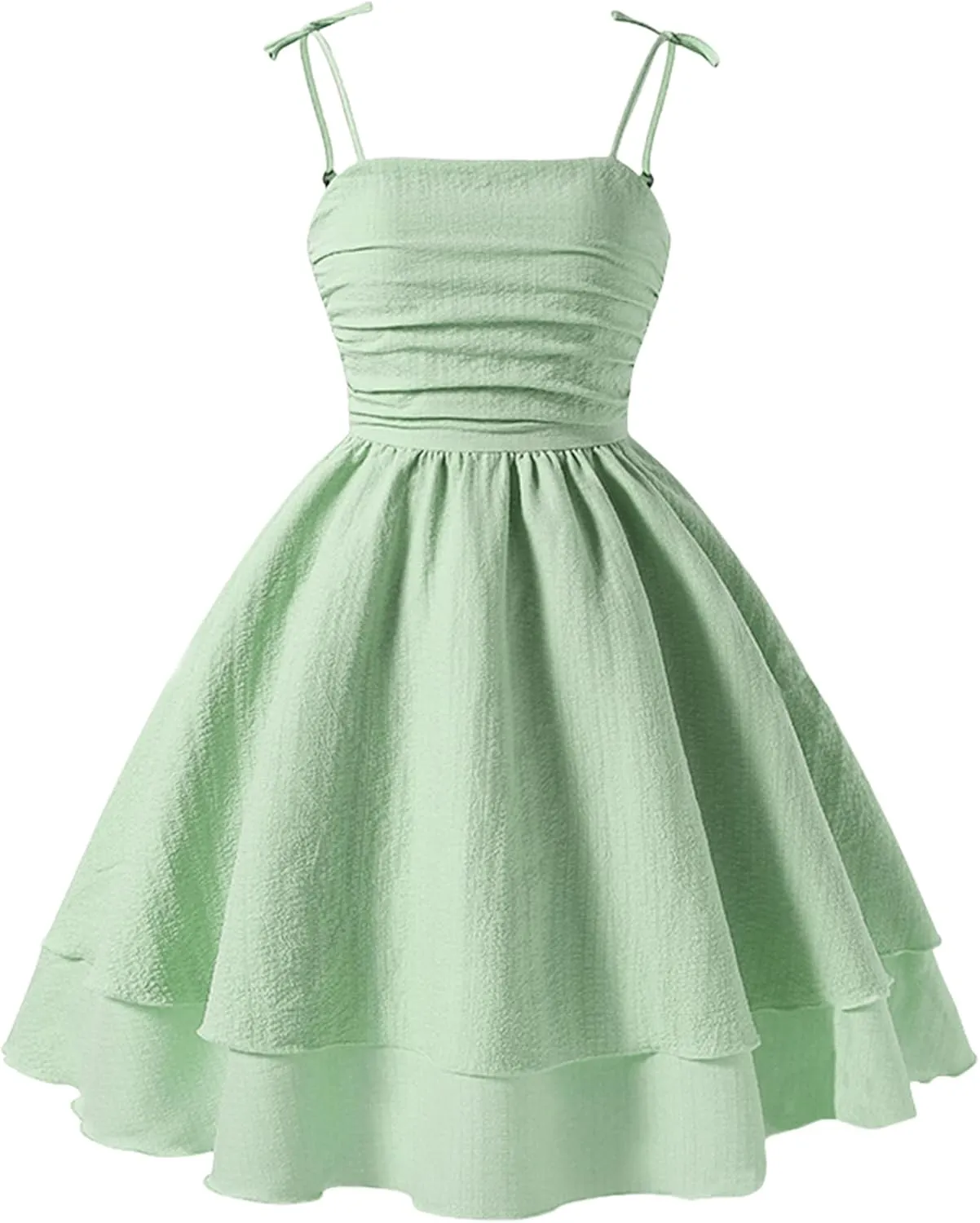 Happy Cherry Girls Dresses Summer Cute Clothes for Teens Casual Spaghetti Strap Swing Smocked A Line Beach Sundress 8-12Y