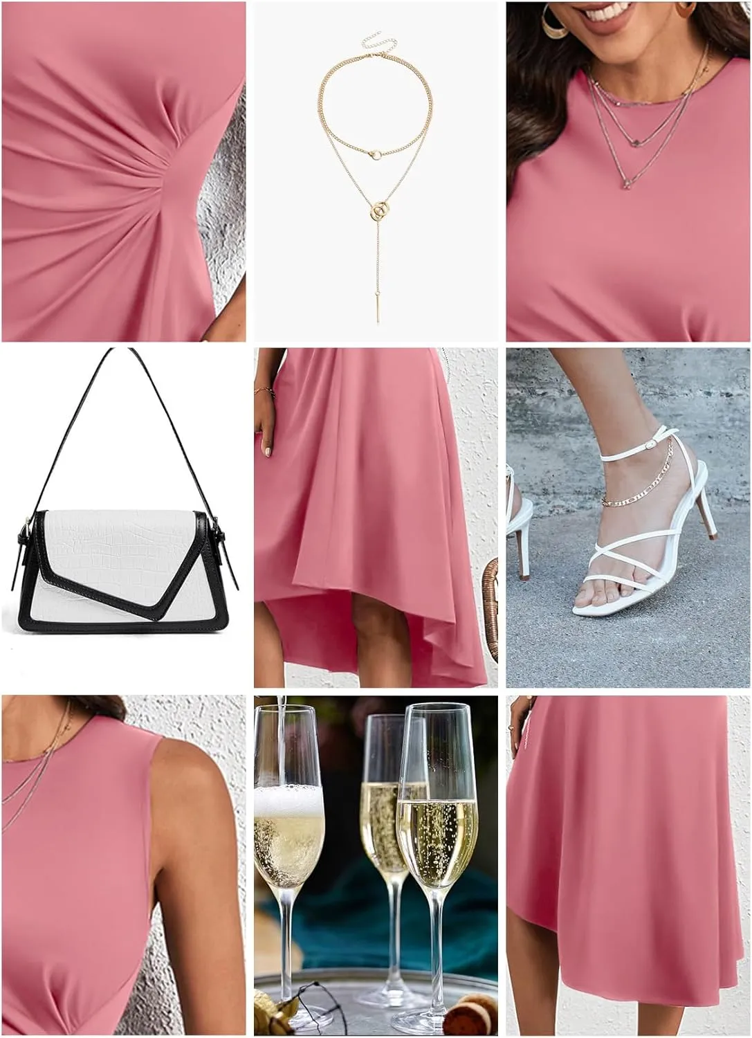 Happy Sailed Women's Summer Sleeveless Ruched Waist Flowy A Line High Low Midi Cocktail Party Dress