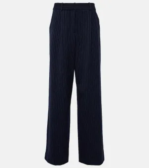Heyser Veronica Beard Pinstripe High Waist Wide Leg Pants, Multicolor
