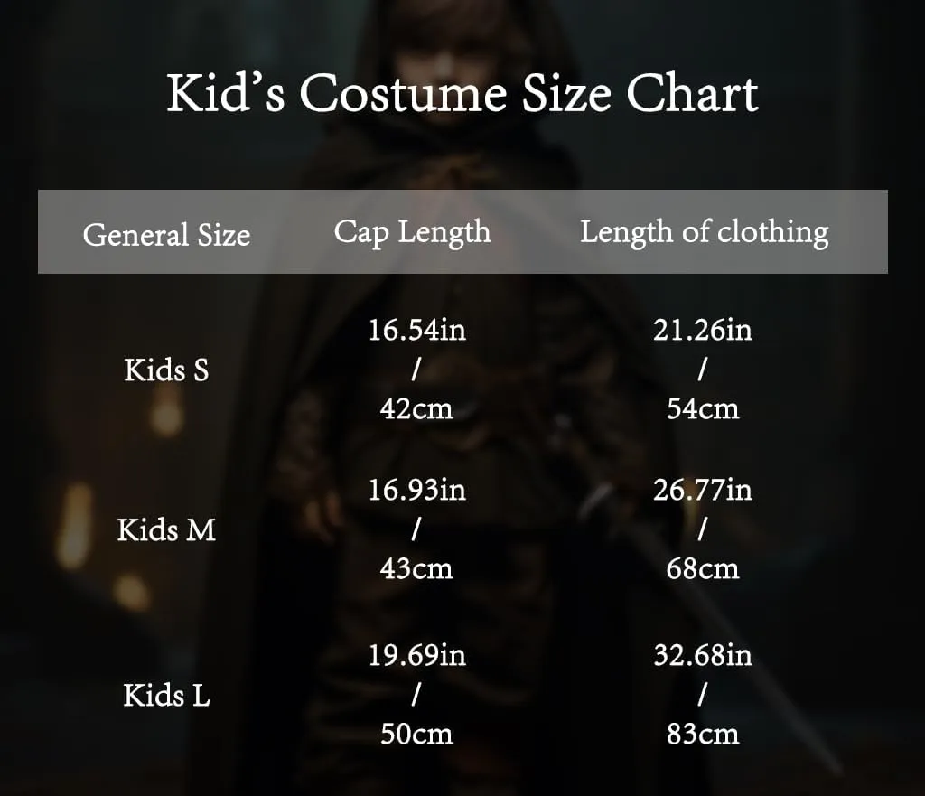HOMELEX Renaissance Hooded Cape Witch Cloak Medieval for Boys Kids Halloween Costume