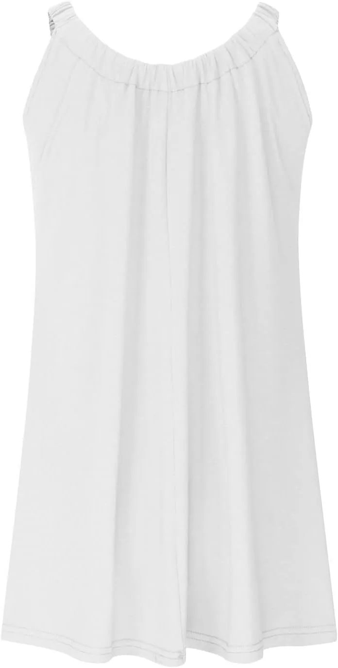 Hvyesh Summer Dresses for Women Casual Beach Sleeveless Pockets Casual Loose Spaghetti Strap Tank Dress Knee Length Sundress