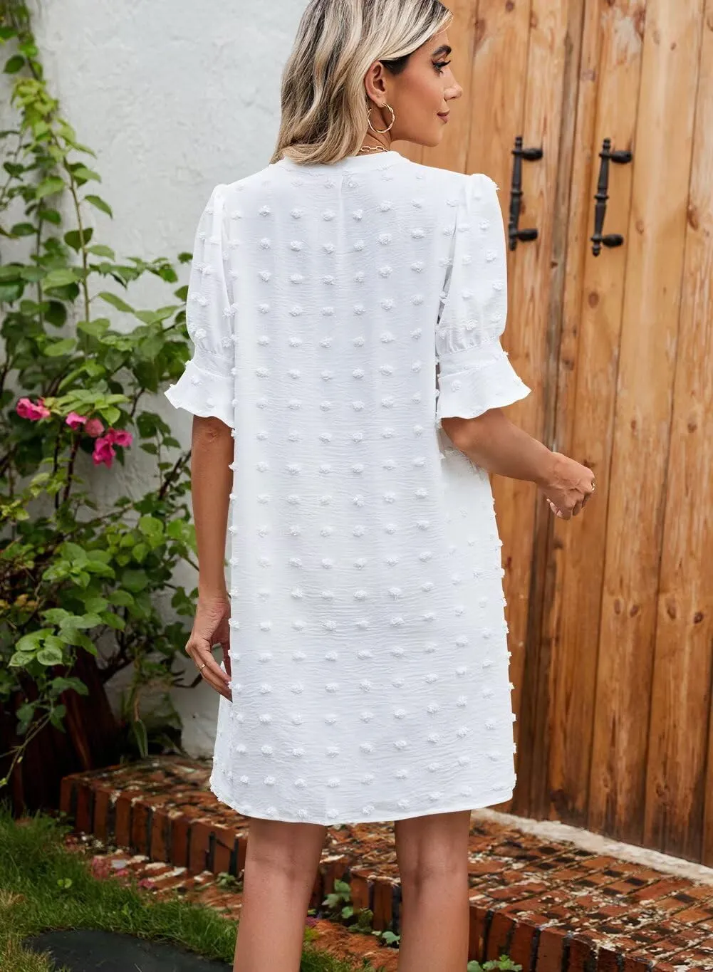 JOCAFIYE Womens Casual Dresses Short Sleeve V-Neck Dress Shift Dress Summer Dresses for Women 2025