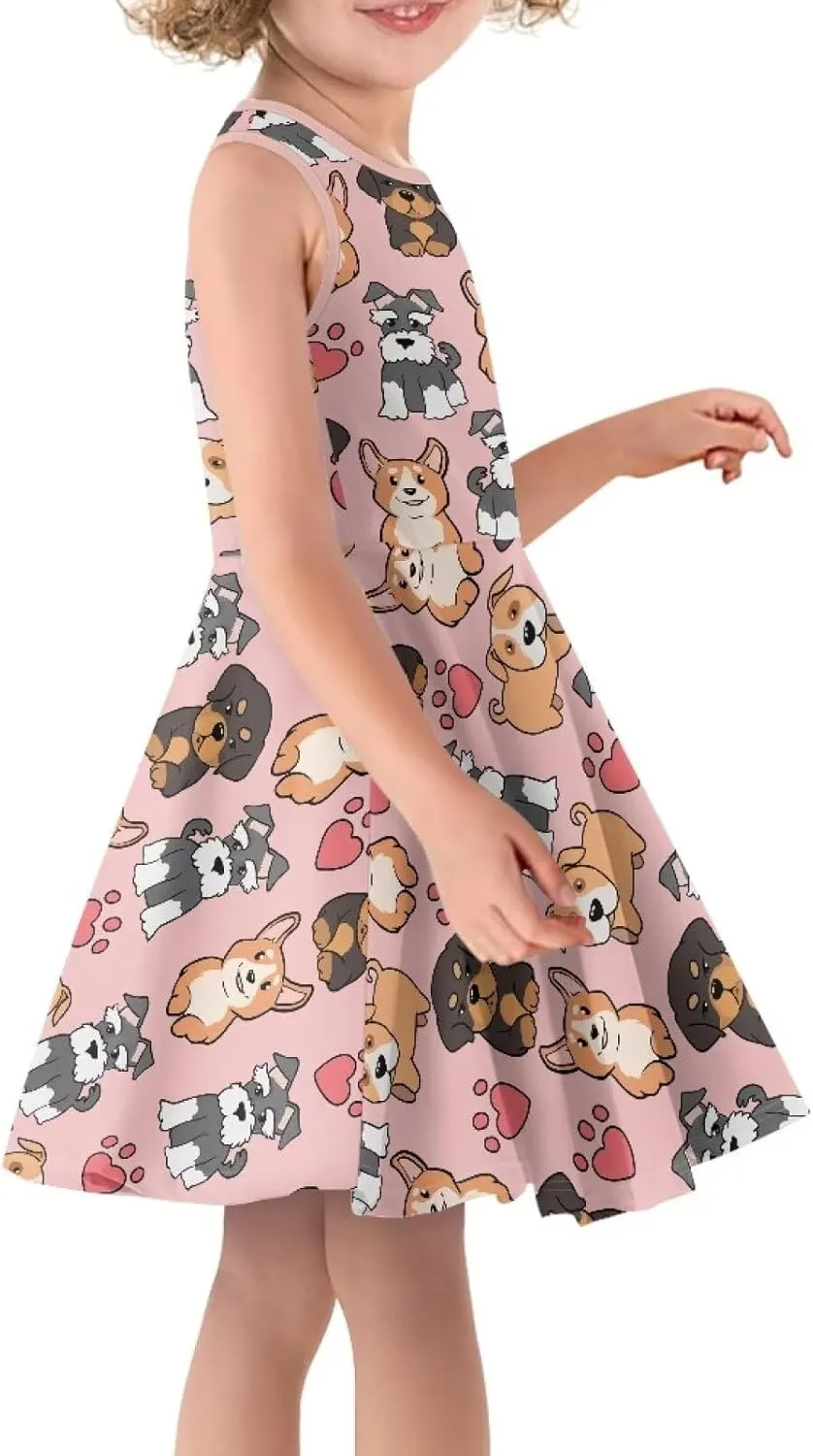 Kids Casual Dress for Girls Cute Outfits Sleeveless Clothes Size 3-16