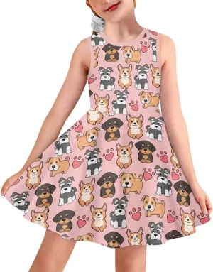 Kids Casual Dress for Girls Cute Outfits Sleeveless Clothes Size 3-16