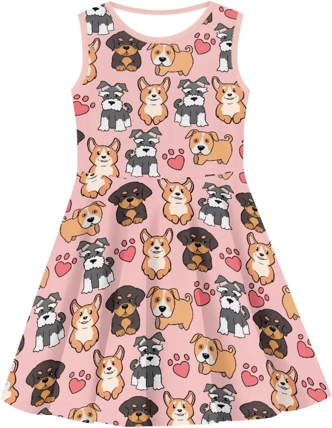 Kids Casual Dress for Girls Cute Outfits Sleeveless Clothes Size 3-16
