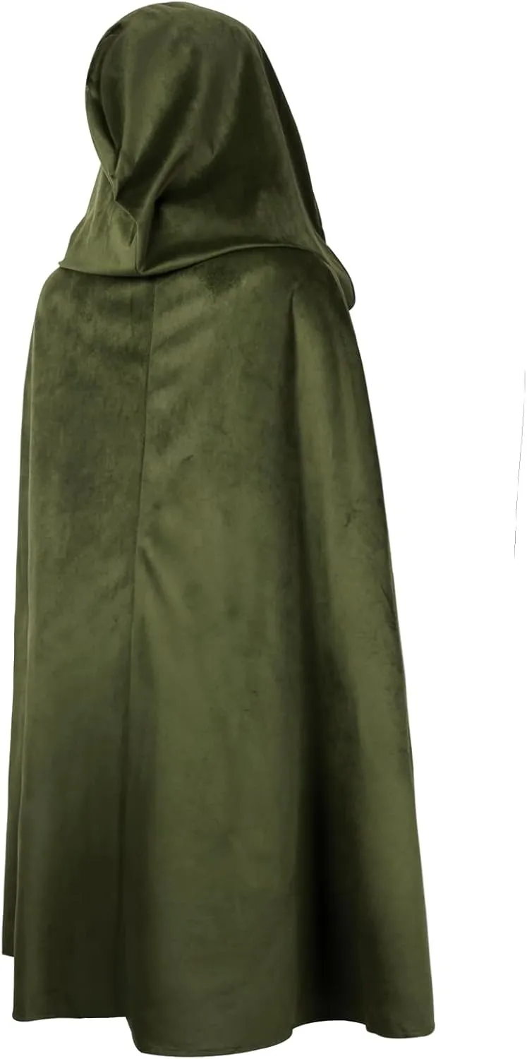 Kids Medieval Hooded Cape Renaissance Cosplay Cloak Wizard Costume