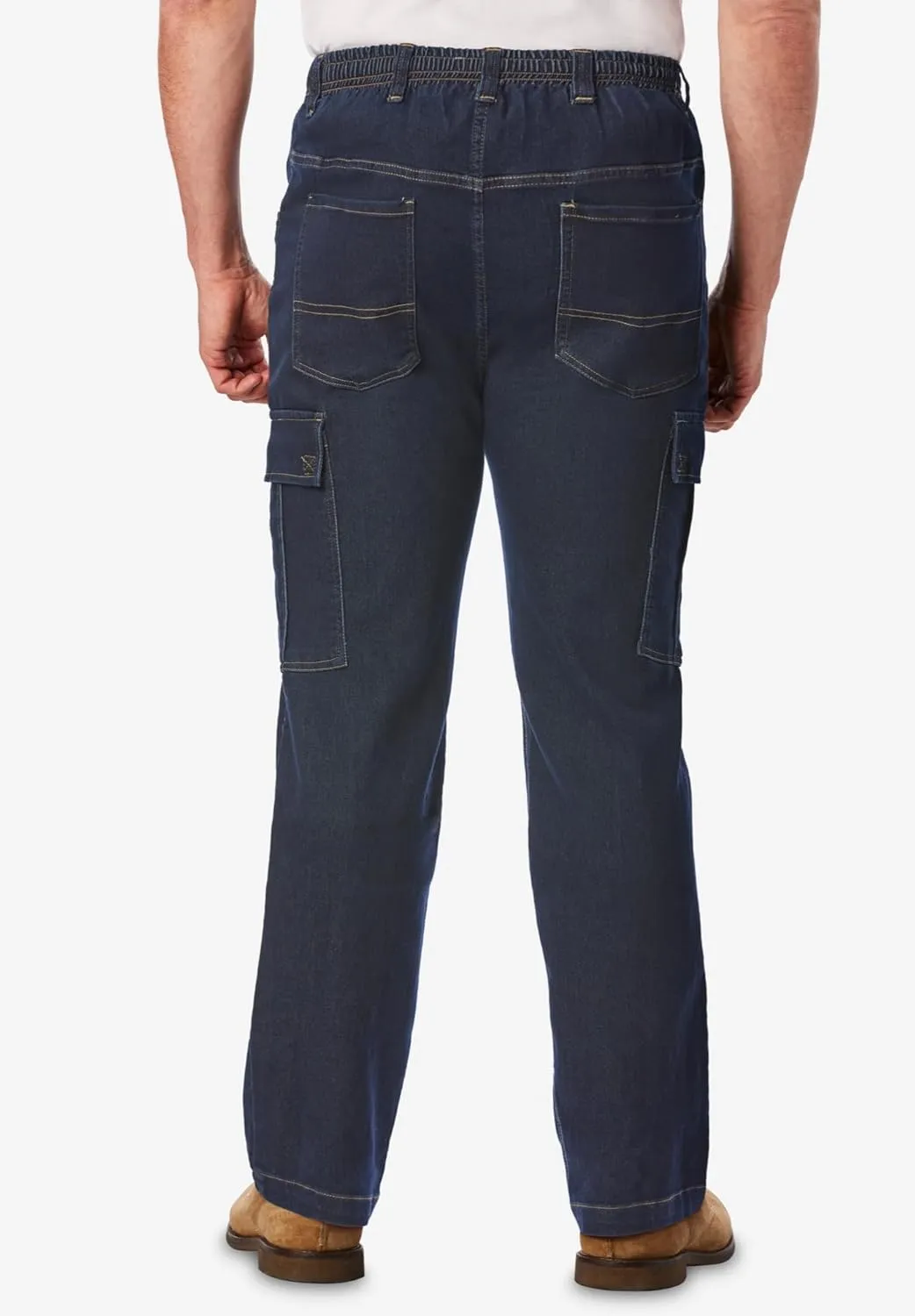 KingSize Men's Big & Tall Relaxed Fit Cargo Denim Look Sweatpants