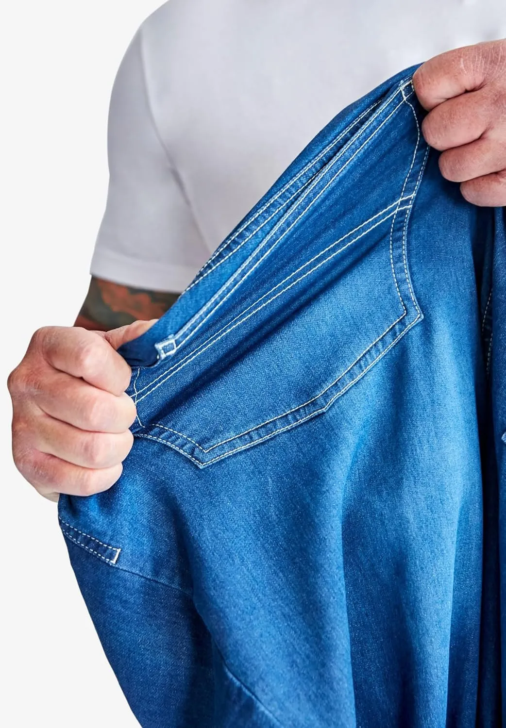 KingSize Men's Big & Tall Relaxed Fit Cargo Denim Look Sweatpants