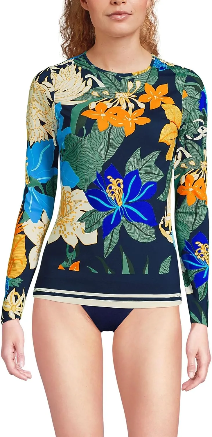 Lands' End Women's Long Sleeve Relaxed UPF 50 Rash Guard