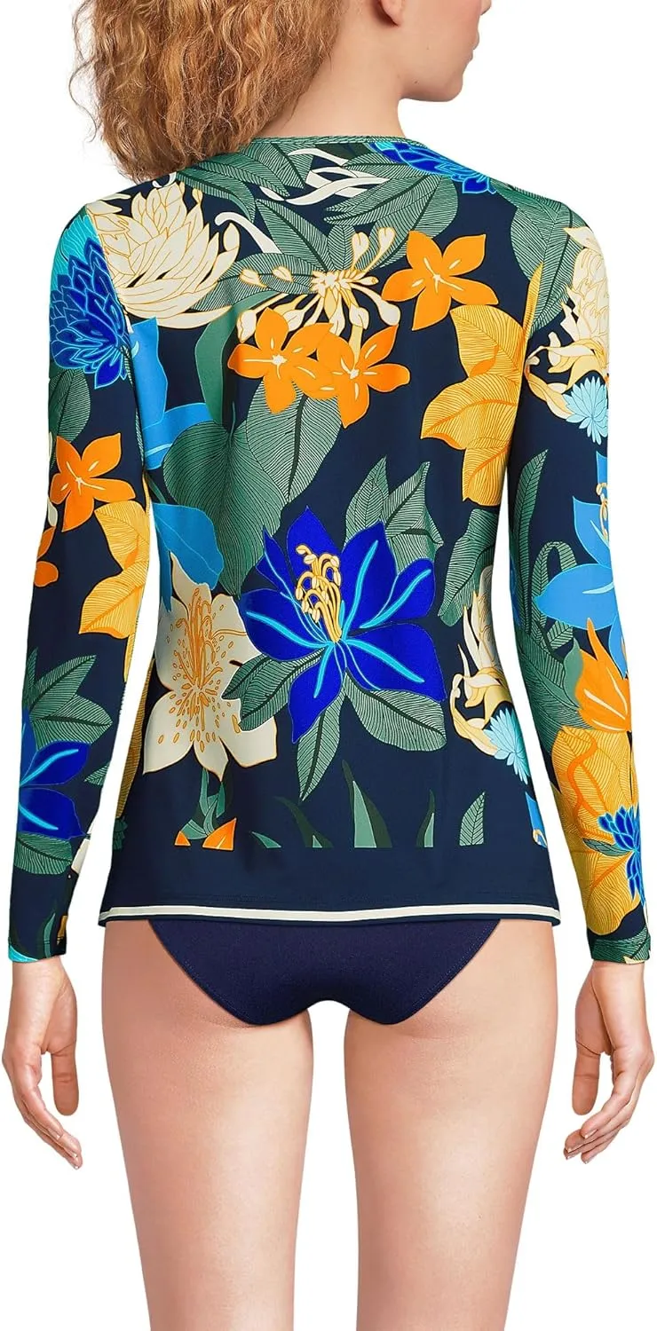 Lands' End Women's Long Sleeve Relaxed UPF 50 Rash Guard