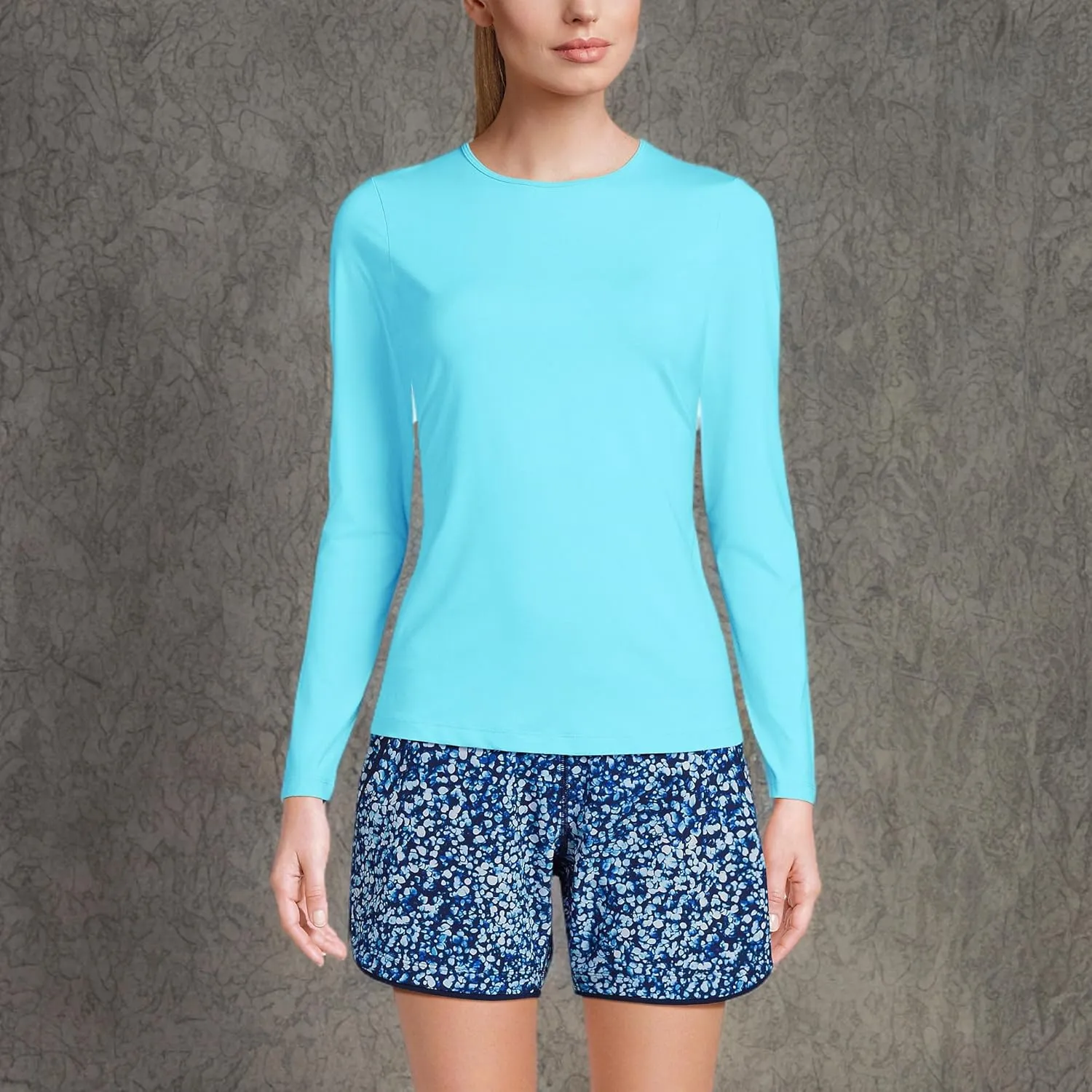 Lands' End Women's Long Sleeve Relaxed UPF 50 Rash Guard