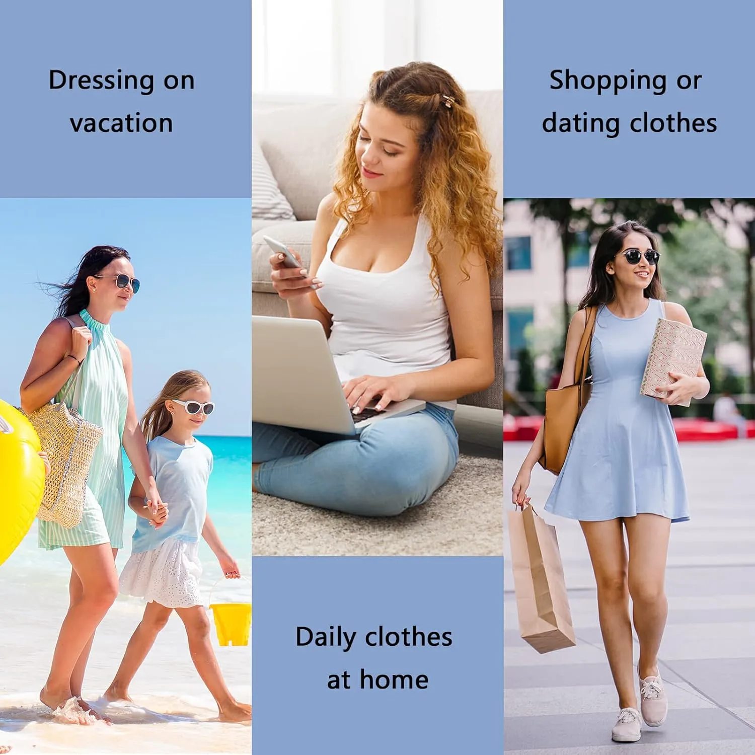 Laprad Women's Summer Dresses Beach Casual Sleeveless Tank Loose Sundress with Pocket