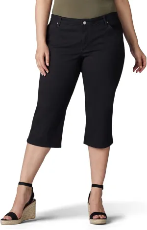 Lee Women's Plus Size Relaxed Fit Denim Capri Jean