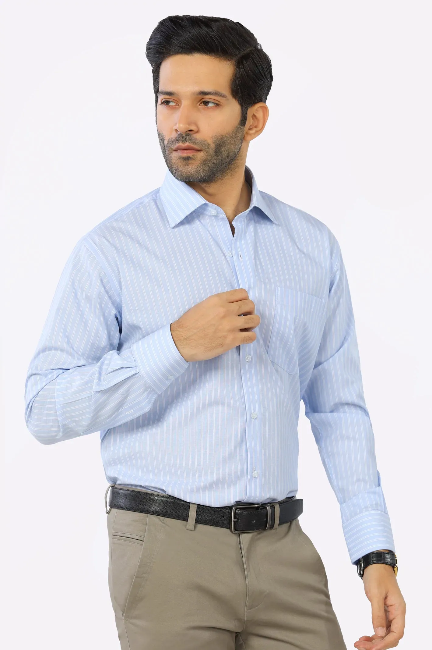 Light Blue Pinstripe Formal Shirt